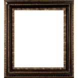 Salvator Rosa frame with three orders of black and gilded carving, 18th century