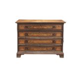 Inlaid chest of drawers in various woods, Lombardy