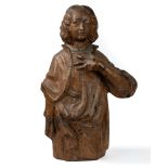 Wooden sculpture representing a saint