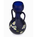 Blue glass paste vase with inclusion of murrine, fratelli Toso, early 20th century