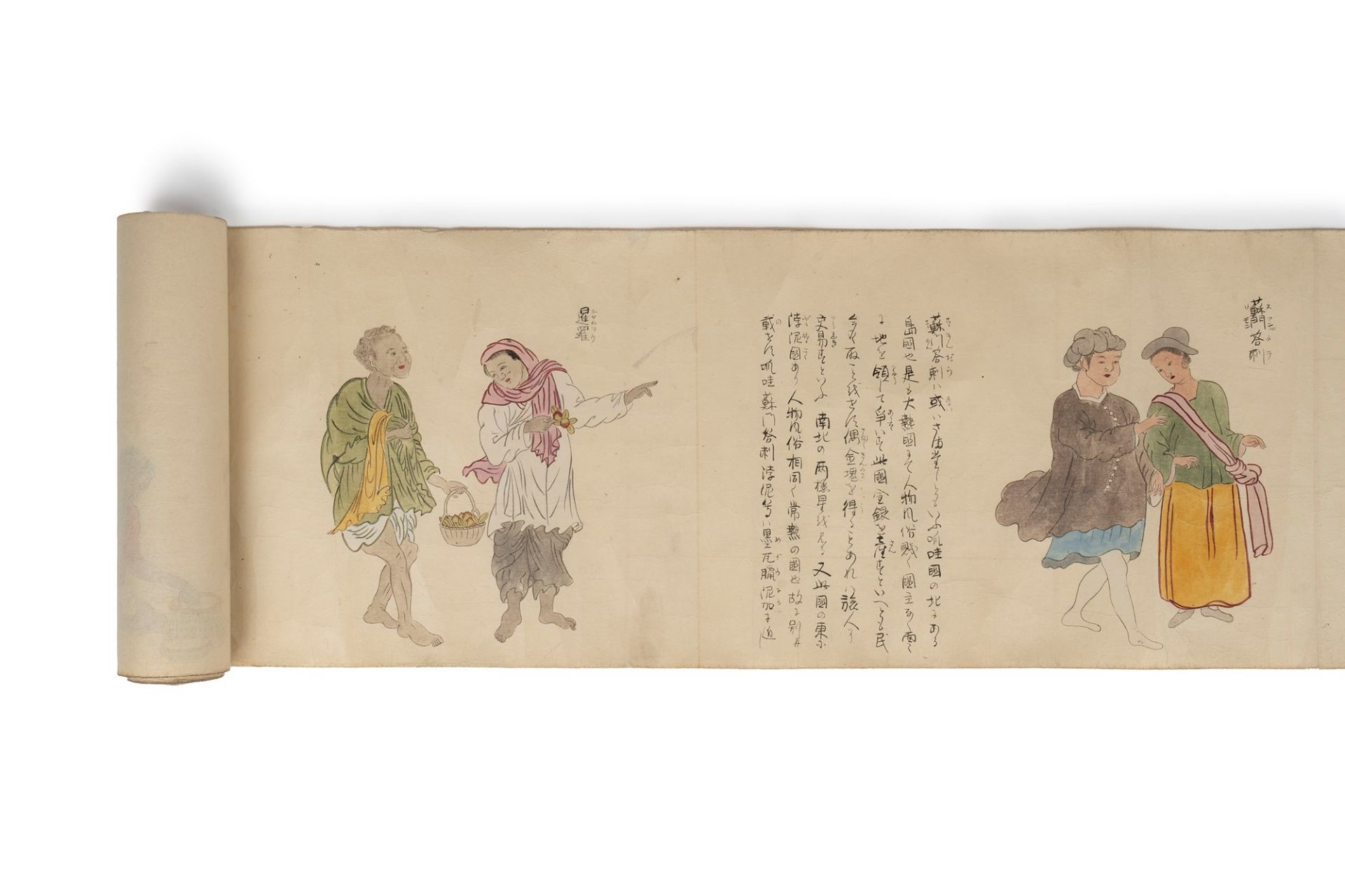 Emakimono painted on paper representing characters and customs of the various populations of the wor - Bild 9 aus 21
