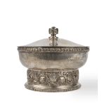 Silver stand with lid decorated with roses and leaves, Germany, early 20th century