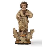 Baby Jesus in carved and lacquered wood, 19th century