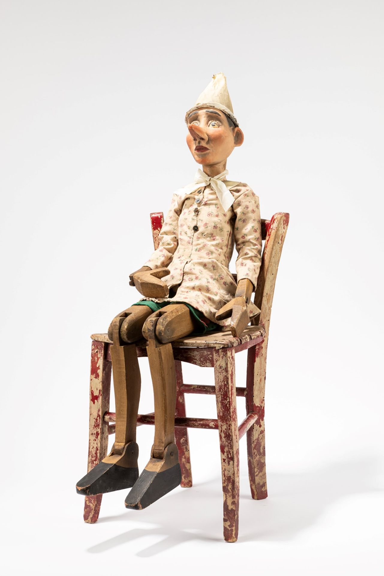 Big Pinocchio with chair, 50's - Image 3 of 6