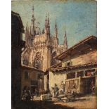 Ambito di Giovanni Migliara, secolo XIX - Milano, vicolo degli scalpellini