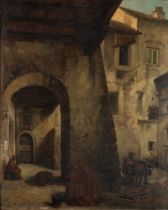 Cesare Coghetti (Bergamo, attivo tra 1859-1881) - In the convent, 1870