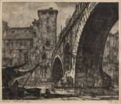 Francesco Mennyey (Torino 1889-1950) - Rome, Ponte dei Quattro Capi