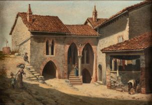 Odoardo Lalli (Roma 1829-Firenze 1909) - Tuscan village