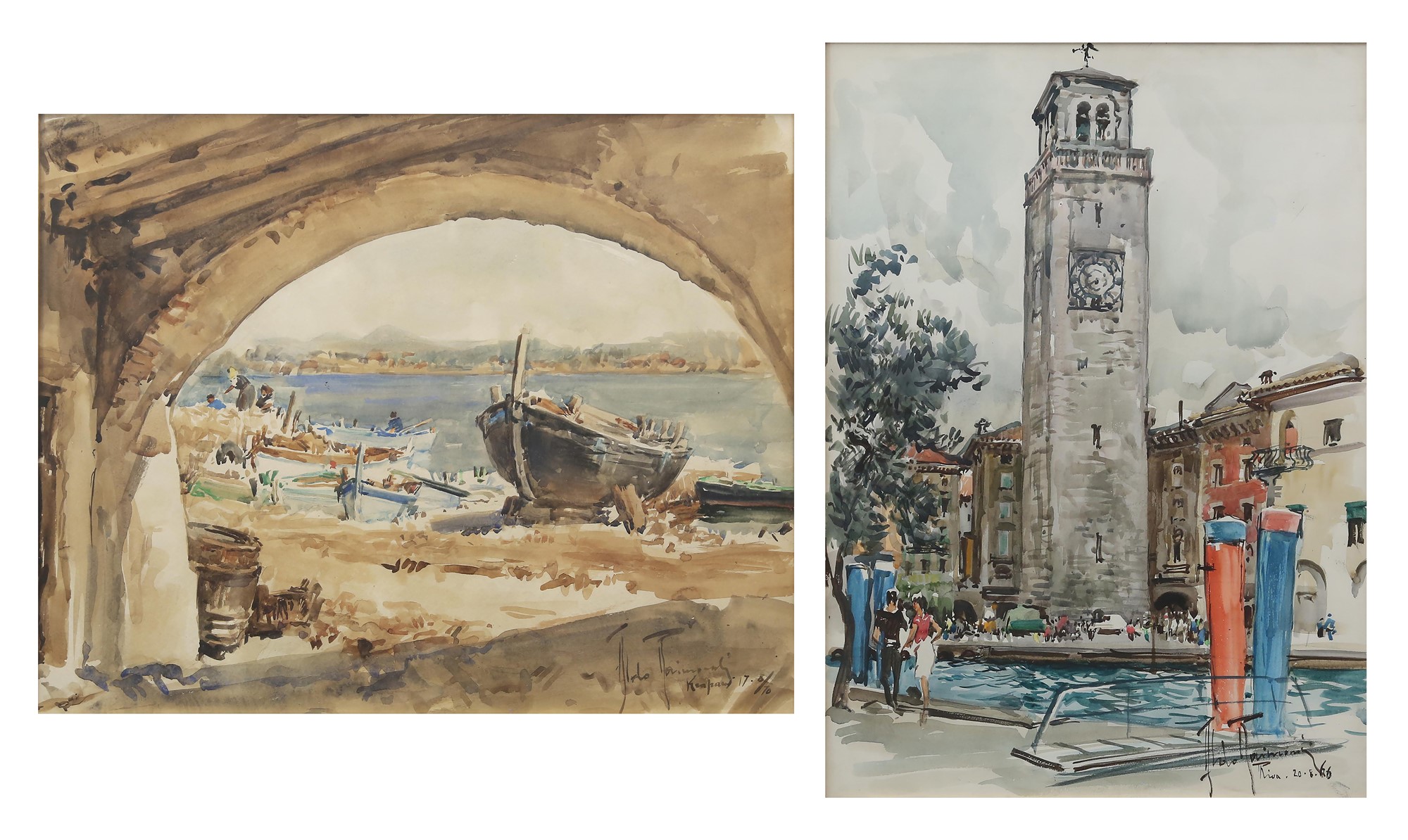 Aldo Raimondi (Roma 1902-Milano 1998) - Views of Krapanj and Riva del Garda