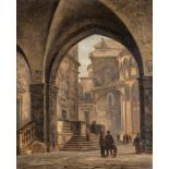 Stefano Donadoni (Somasca 1844-Roma 1911) - Bergamo, Piazza del Duomo, 1878