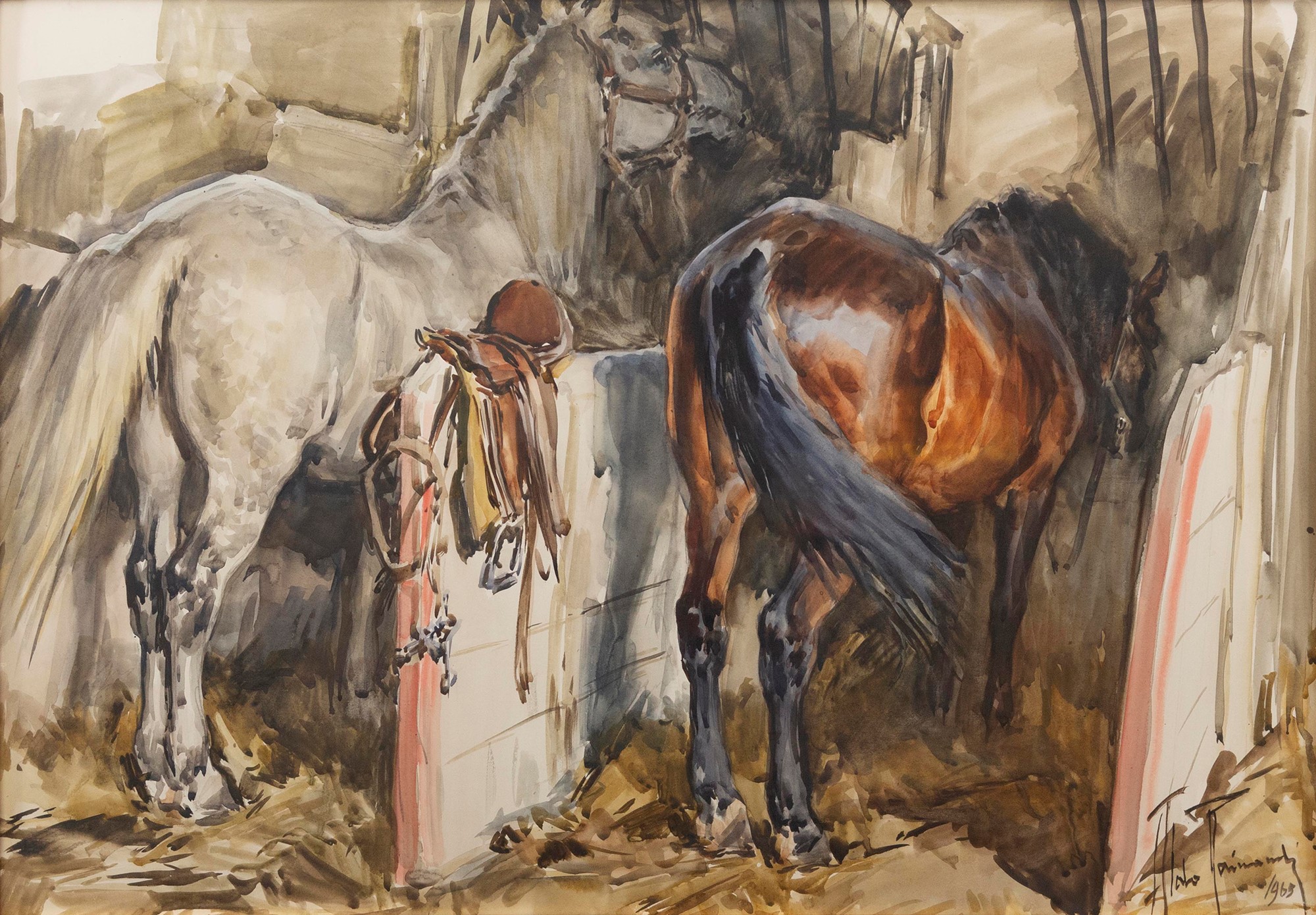 Aldo Raimondi (Roma 1902-Milano 1998) - Horses - Image 4 of 5