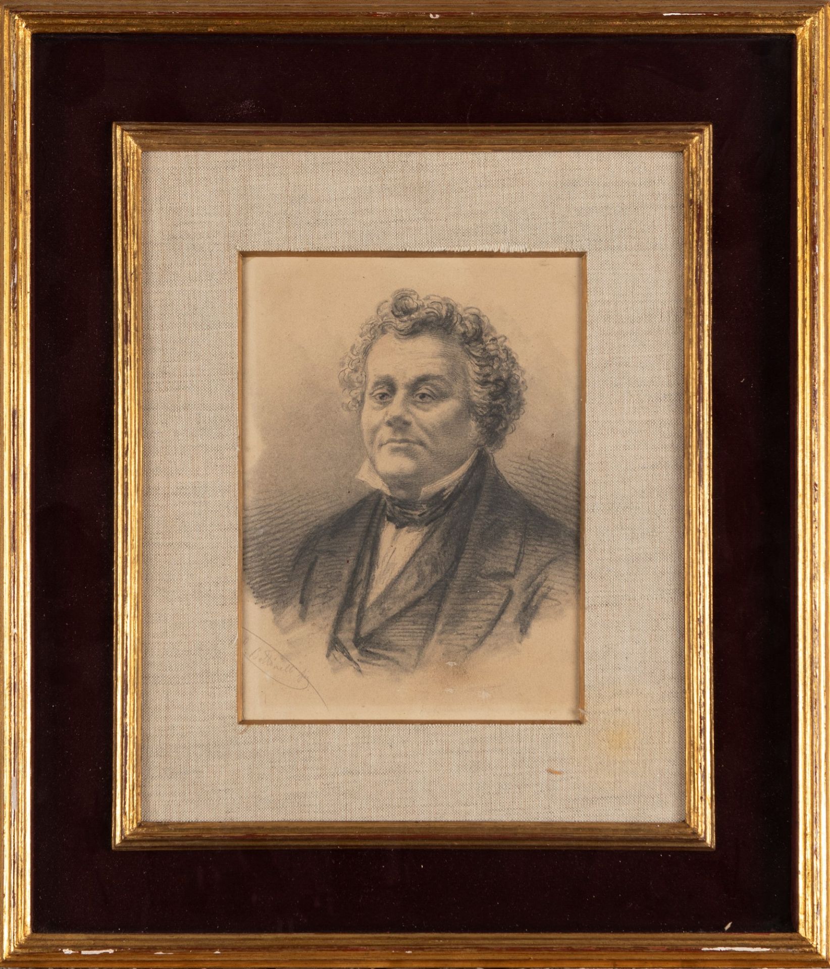 Luigi Bettinelli (Bergamo 1824-1892) - Male portrait - Image 2 of 3