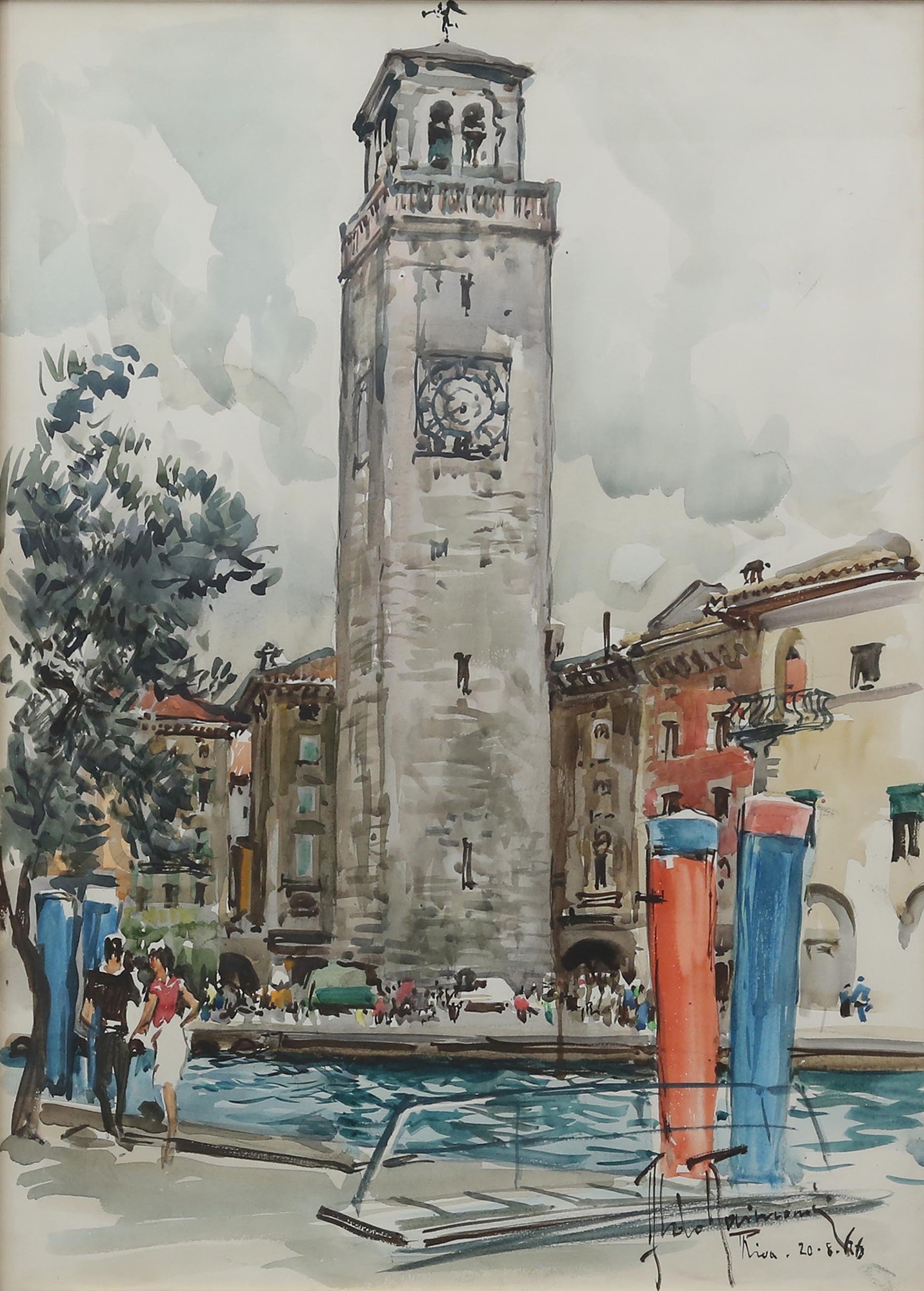 Aldo Raimondi (Roma 1902-Milano 1998) - Views of Krapanj and Riva del Garda - Image 3 of 3