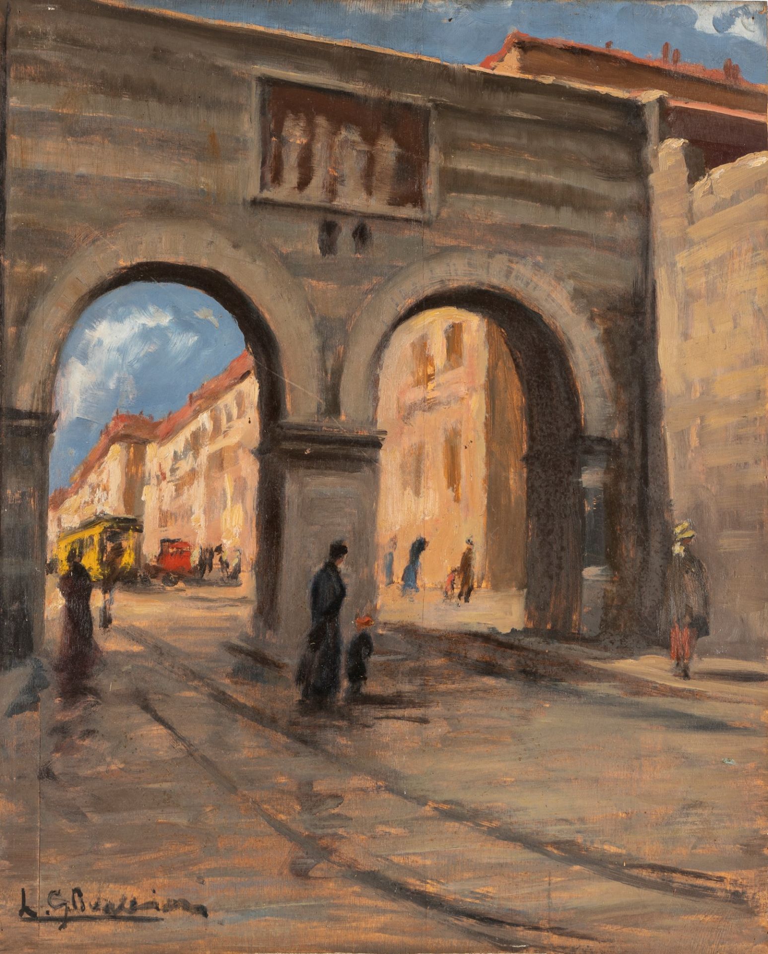 Luigi Giovanni (Gino) Barbieri (Cesena 1885-Melette 1917) - Arches of Porta Nuova, Milano