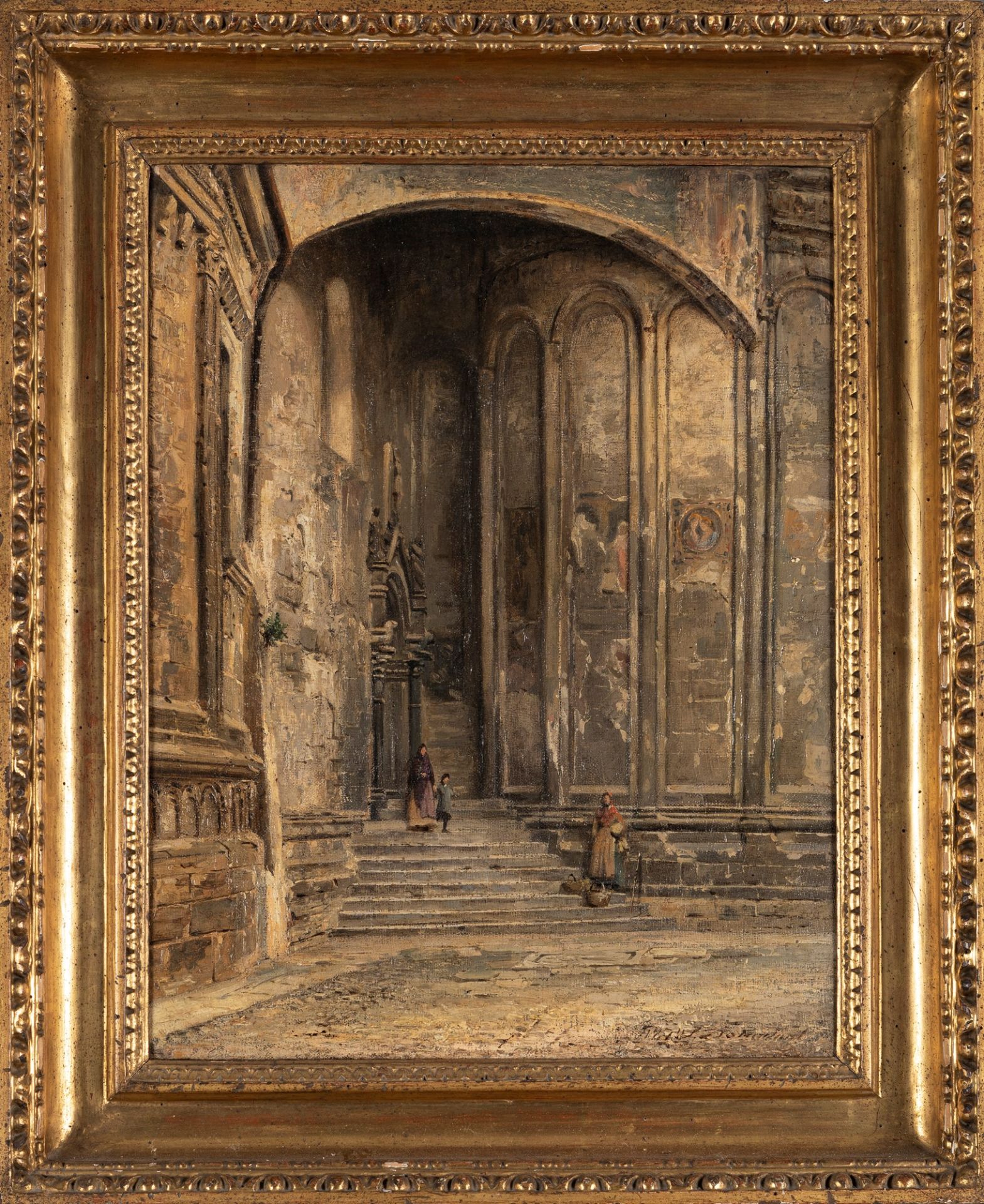 Stefano Donadoni (Somasca 1844-Roma 1911) - Staircase of the Duomo di Bergamo - Image 2 of 4