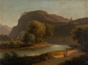 Marco Gozzi (Bergamo 1759-Milano 1839) - Lombard landscape with figure