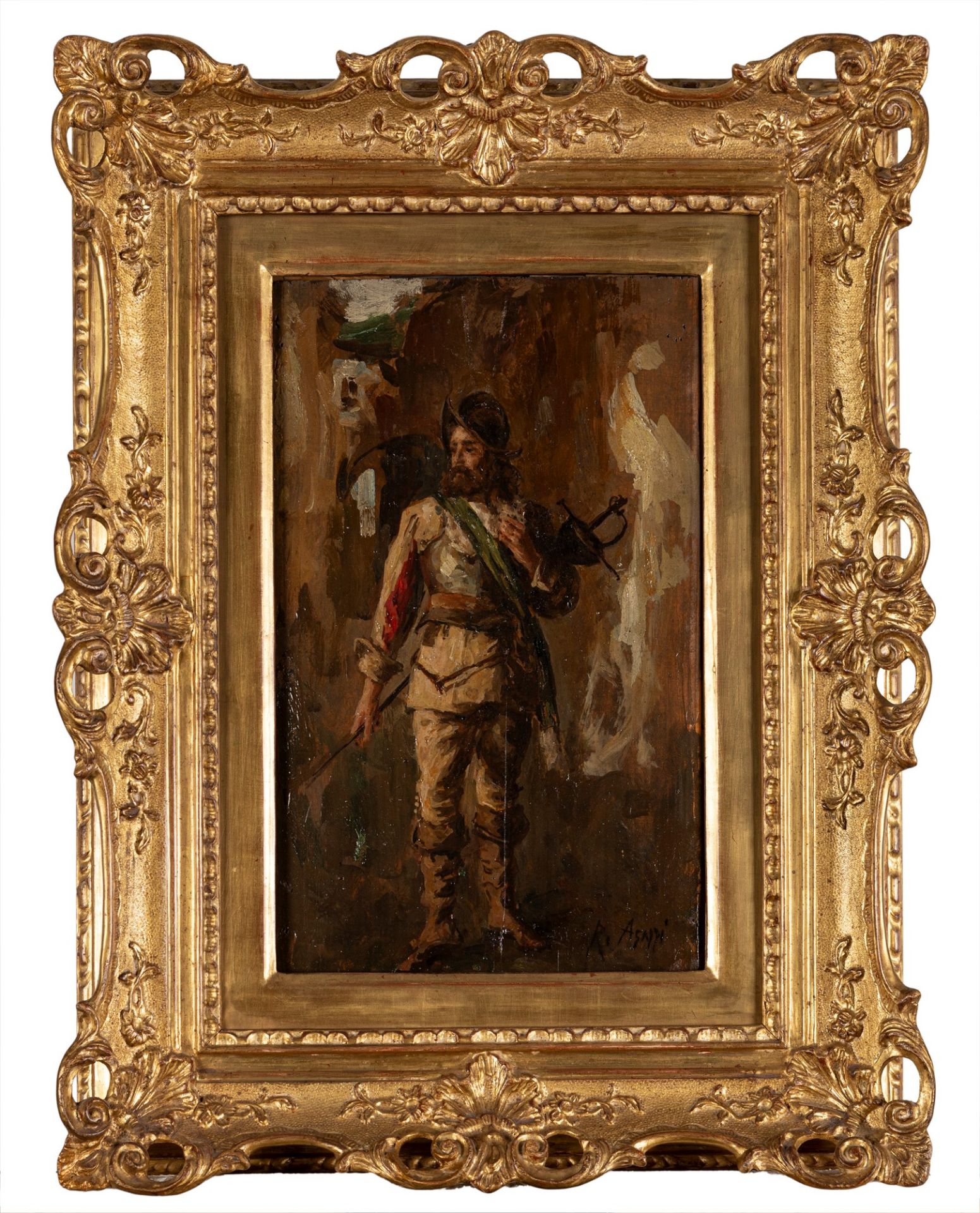 Rinaldo Agazzi (Mapello 1857-Bergamo 1939) - The Musketeer - Image 2 of 3