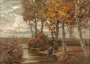 Francesco Sartorelli (Cornuda 1856-Udine 1939) - Swamp of Caorle (The laundresses)