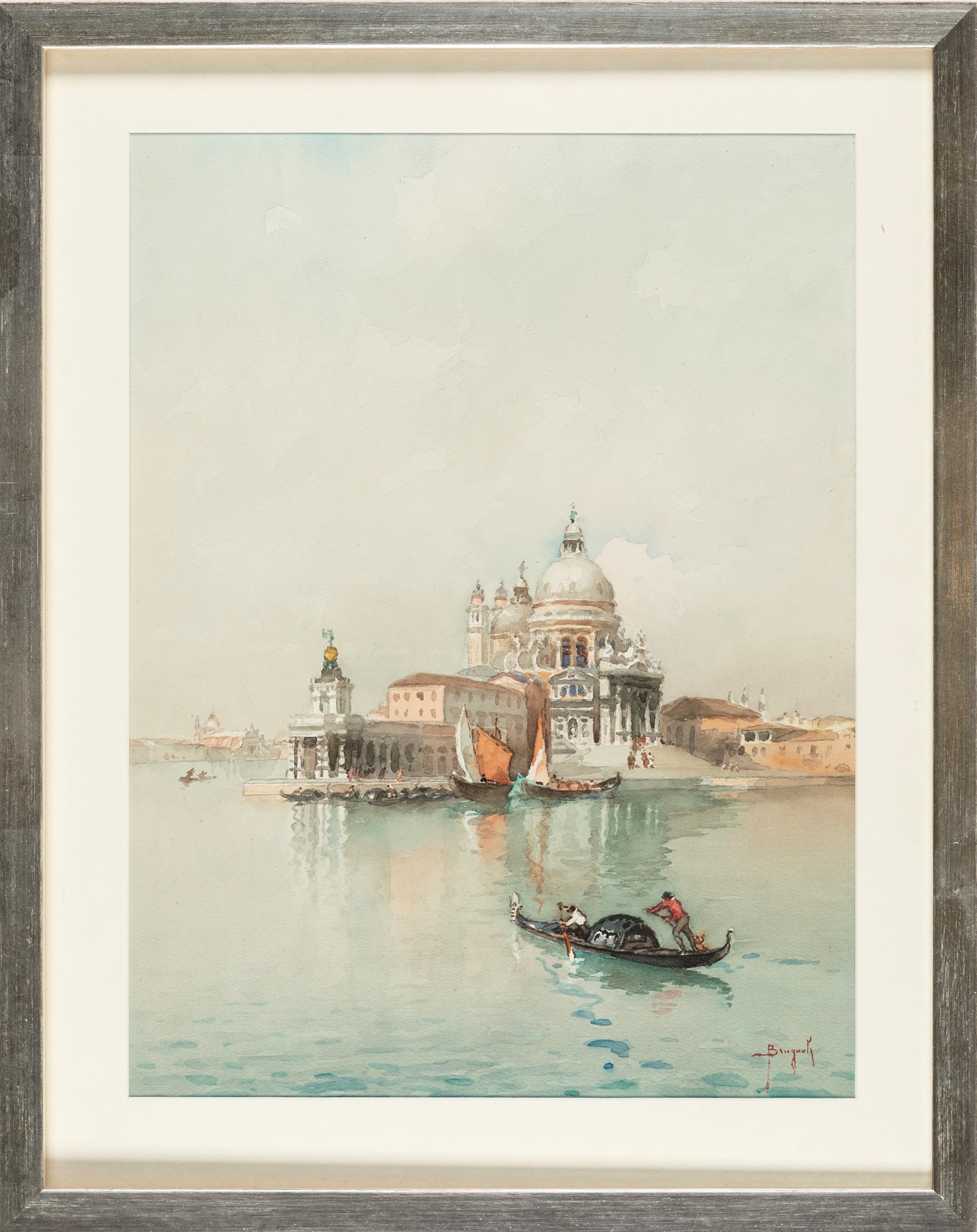 Emanuele Brugnoli (Bologna 1859-Venezia 1944) - Venice, Punta della Dogana with the Basilica della - Image 2 of 3