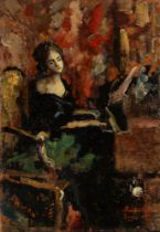 Ermenegildo Agazzi (Mapello 1866-Bergamo 1945) - Girl at the piano