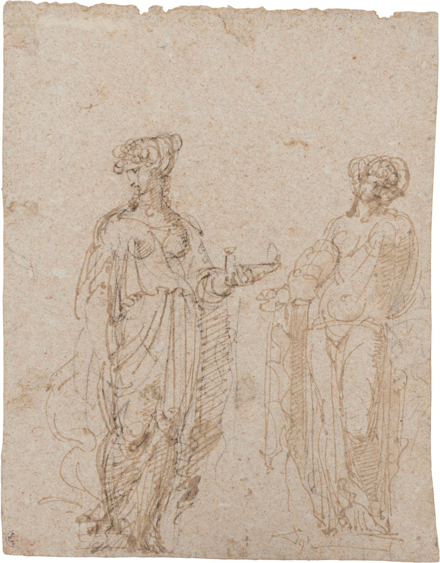Neoclassical School - Study for figures (recto); Sketches of Figures (verso)