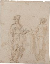 Neoclassical School - Study for figures (recto); Sketches of Figures (verso)