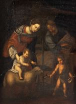 Italian School, XVII century - Holy Family with Saint John