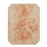 Lombard School, XVII century - Study of Head and Hands (recto); Study for crucifix (verso)