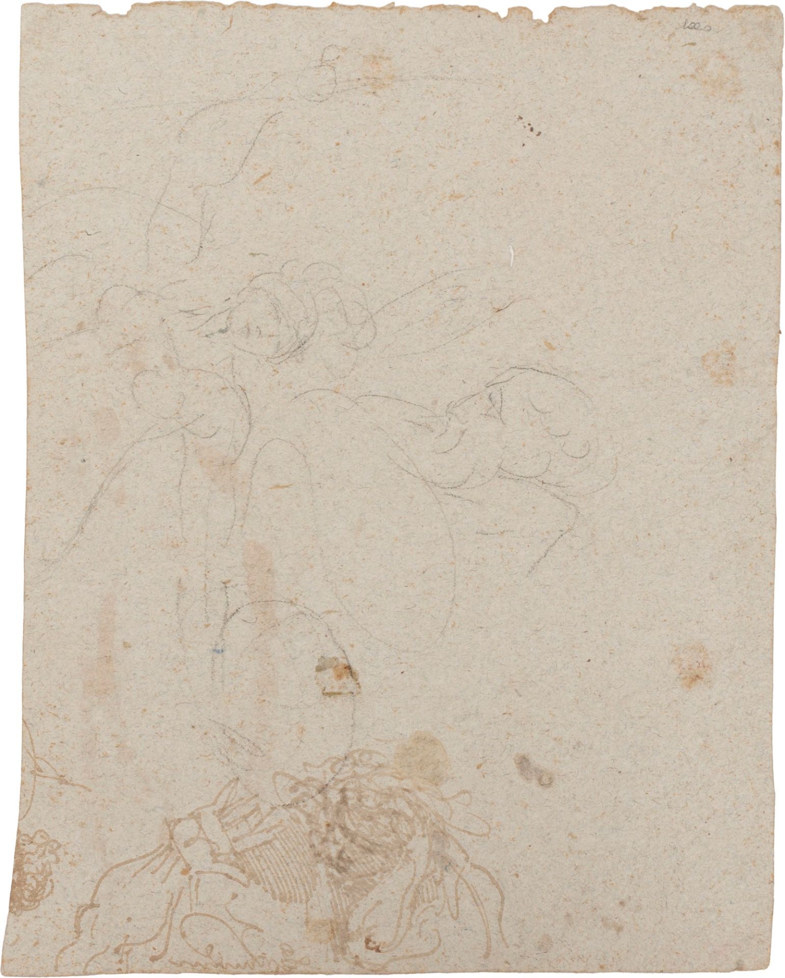 Neoclassical School - Study for figures (recto); Sketches of Figures (verso) - Image 2 of 2