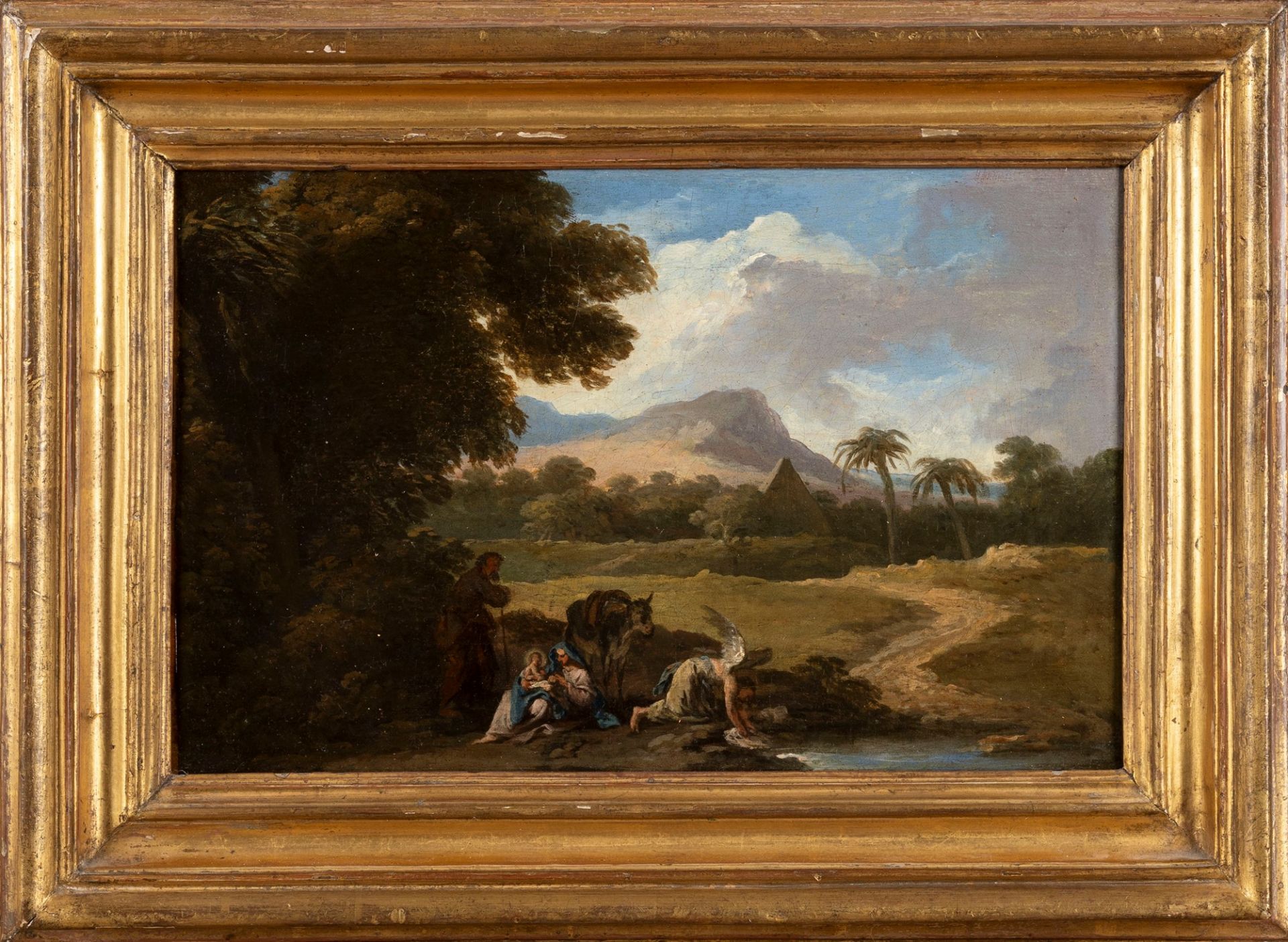 Andrea Locatelli (Roma 1695-1741) - Rest during the flight into Egypt - Image 2 of 3