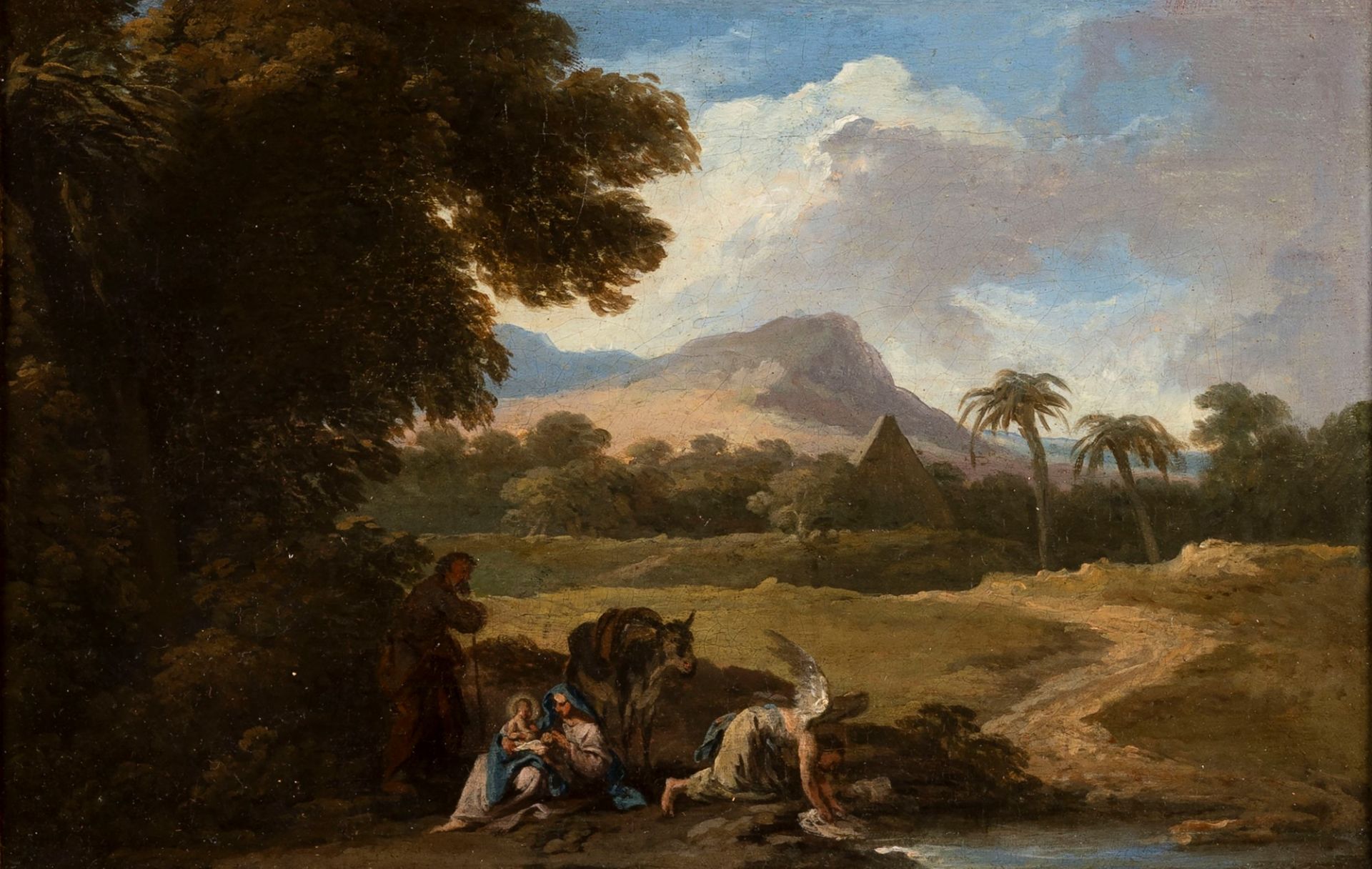 Andrea Locatelli (Roma 1695-1741) - Rest during the flight into Egypt