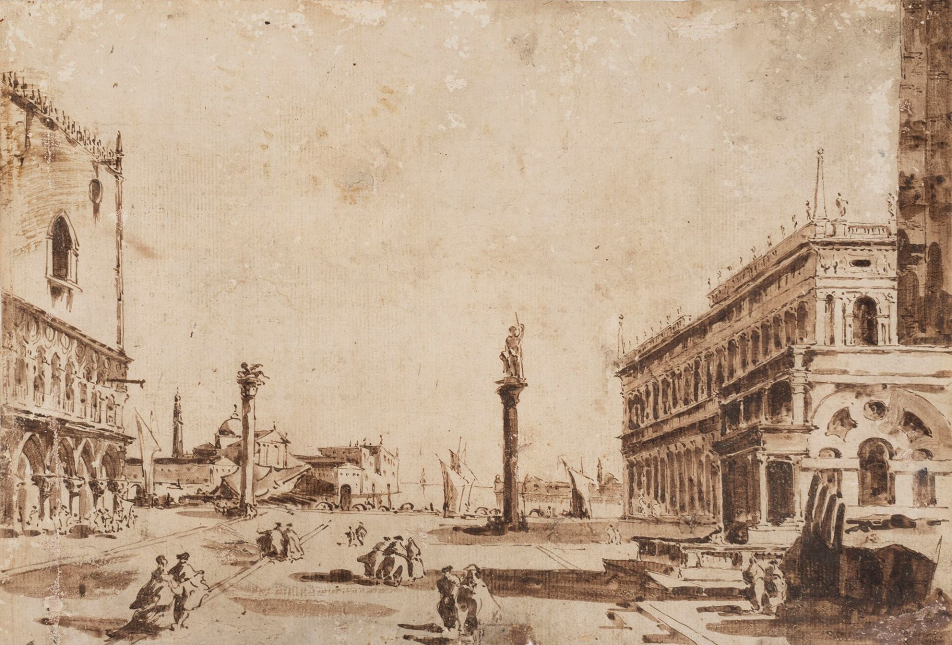Follower of Francesco Guardi - Venice, view of Piazza San Marco towards San Giorgio Maggiore