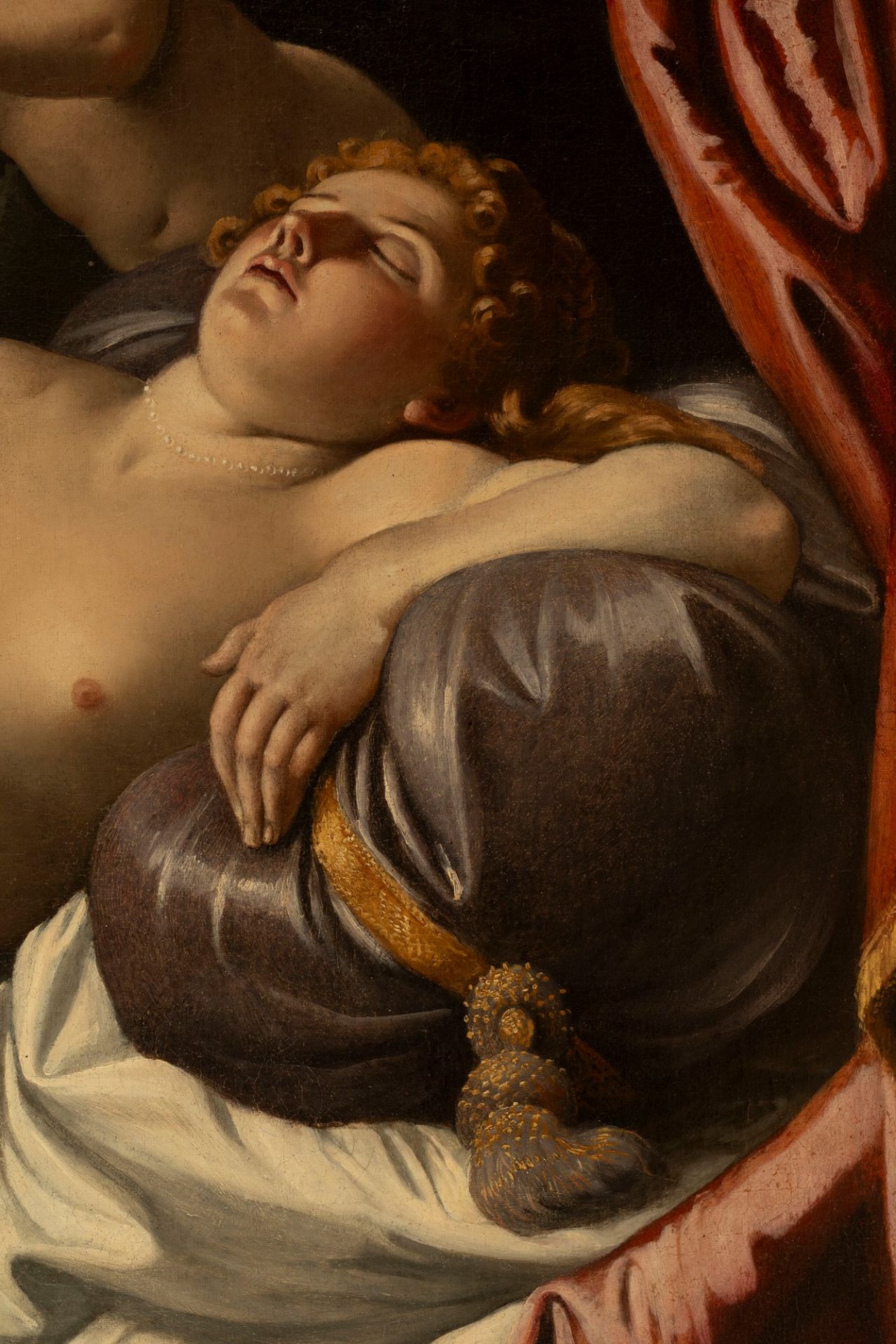 Attributed to Giovanni Lanfranco (Parma, 1582 – Rome, 1647) - Sleeping Venus with two cupids - Image 5 of 5