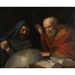 Flemish Caravaggio painter, seventeenth century - Democritus and Heraclitus