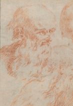 School of Northern Italy, XVII century - Studies of male heads (recto); Study of a man's head (verso