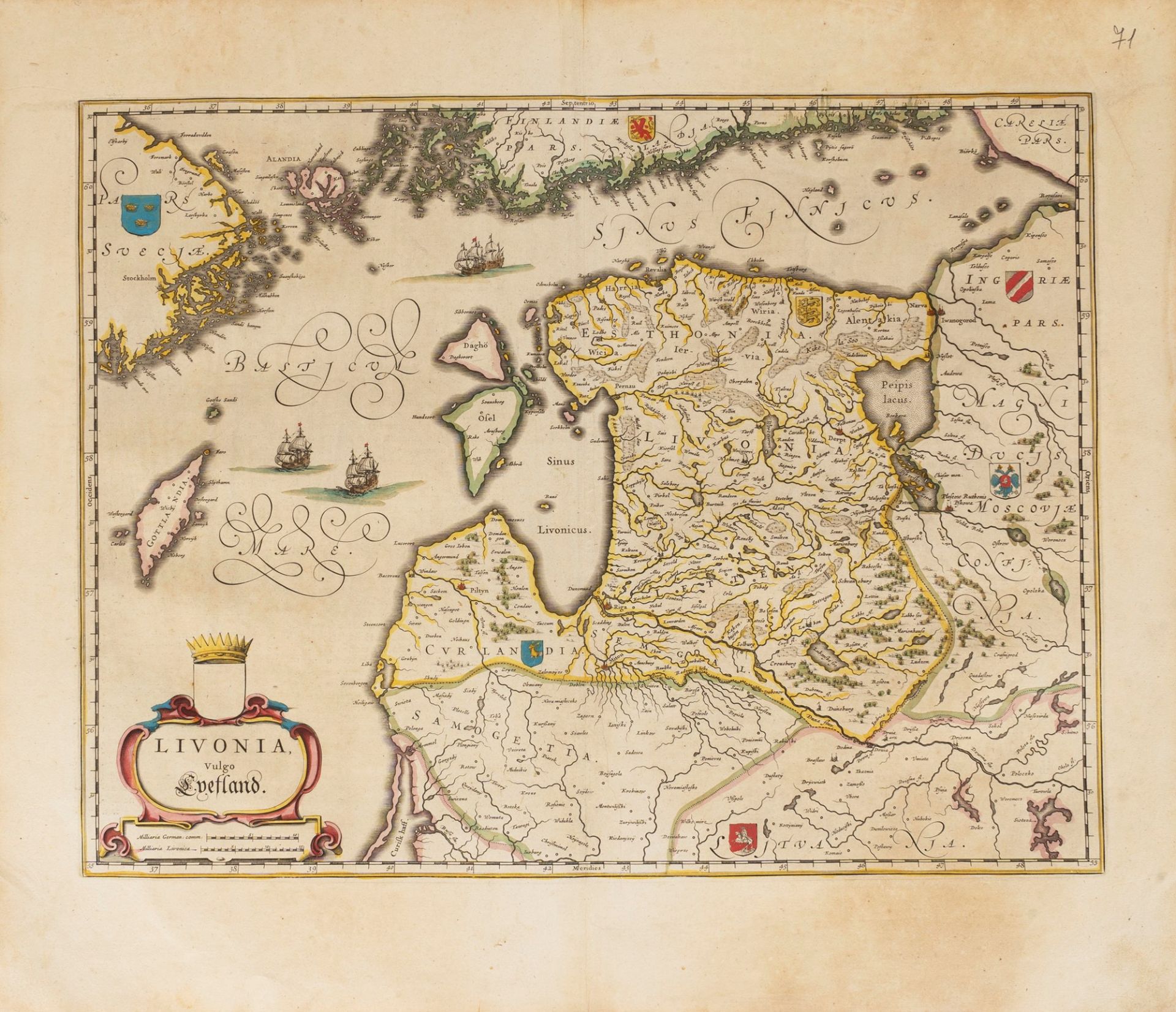 Estonia and Latvia - Blaeu, Willem - Livonia vulgo Lyefland.