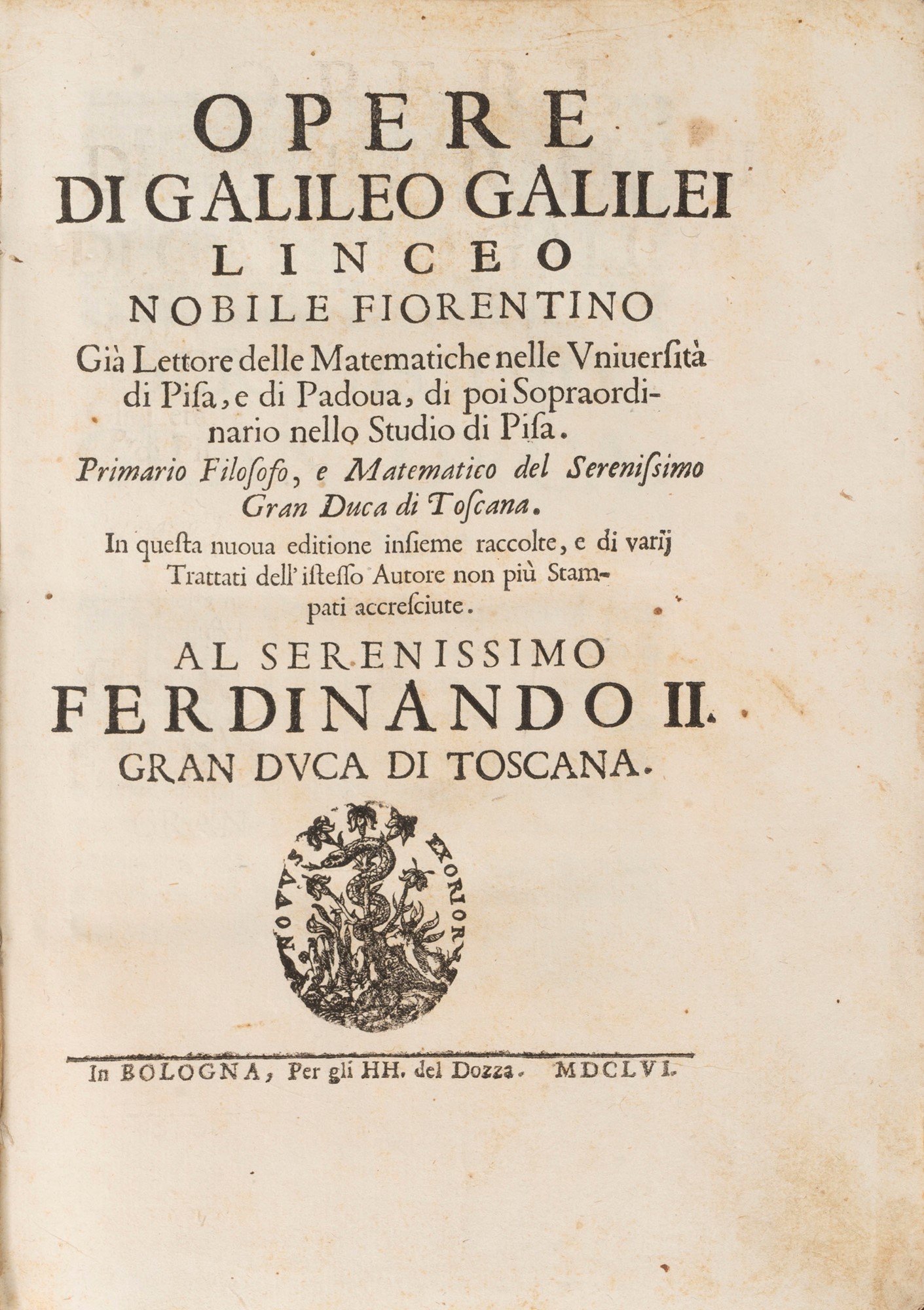Galilei, Galileo - Works. In this new edition they are collected together and enlarged from various - Image 2 of 3