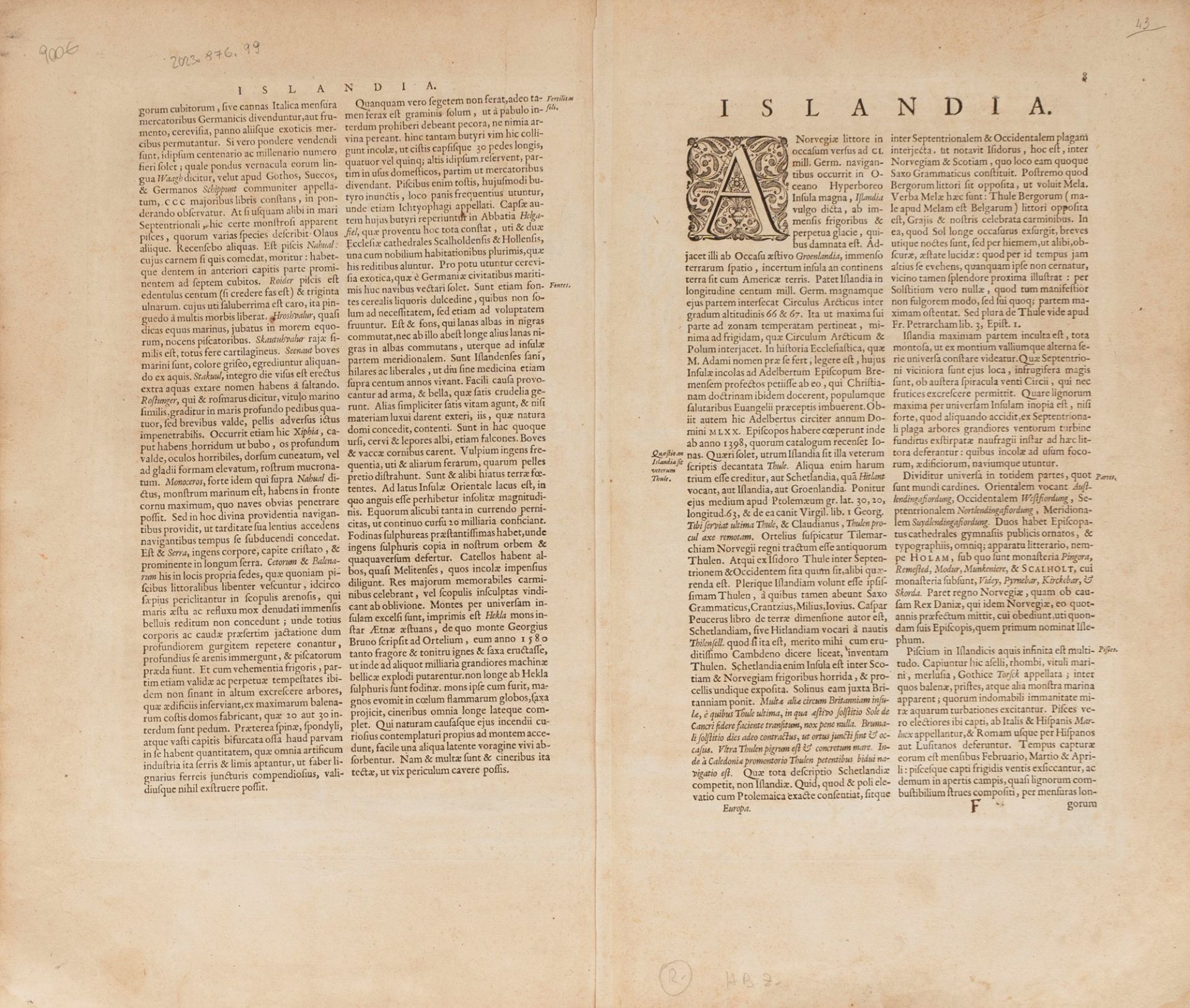 Iceland - Blaeu, Willem - Tabula Islandiae Author Geogio Carolo Flandro - Image 2 of 2