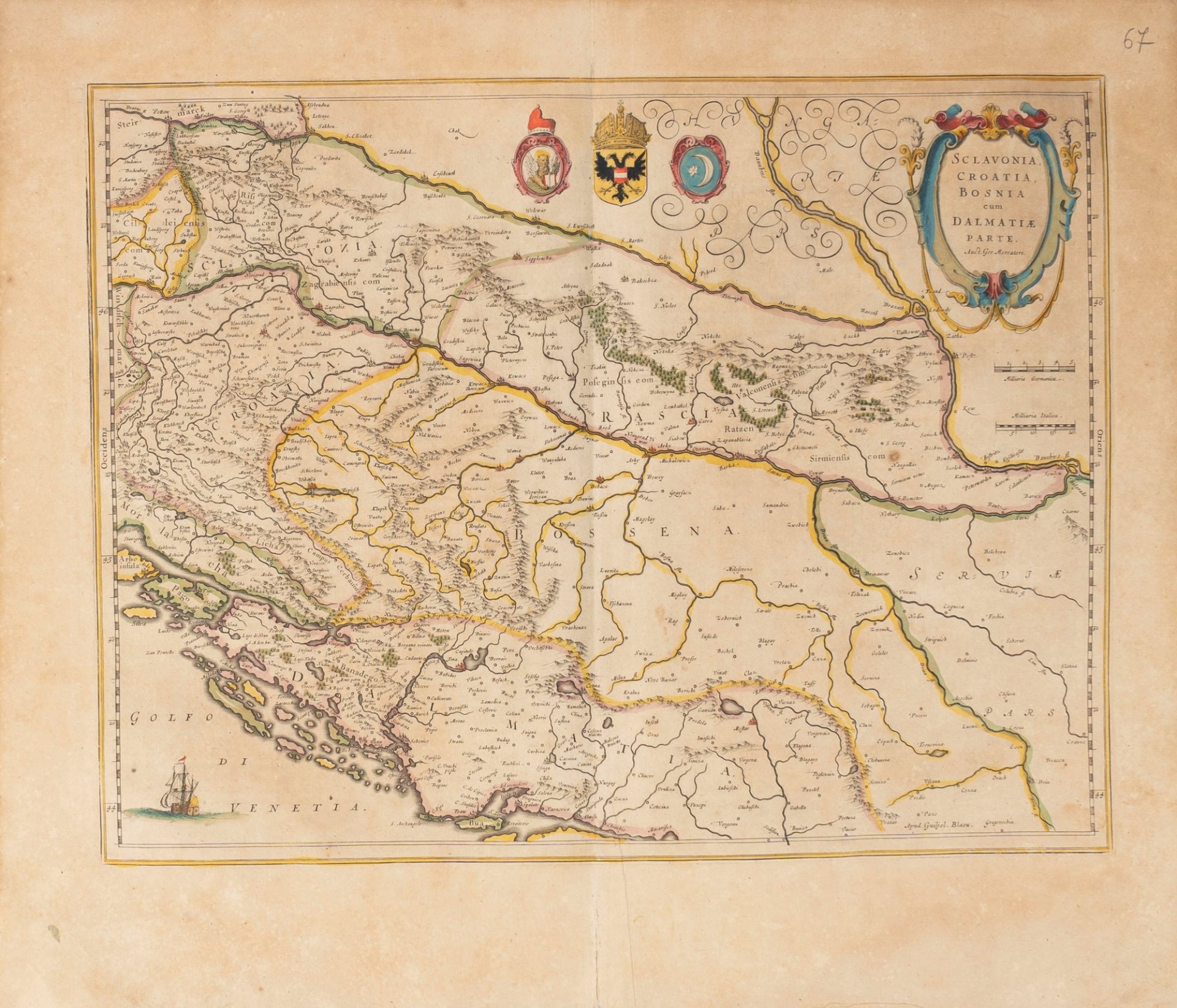 Balkans - Mercatore, Gerardo - Sclavonia, Croatia, Bosnia cum Dalmatiae Part. Auct. Ger. Mercator.
