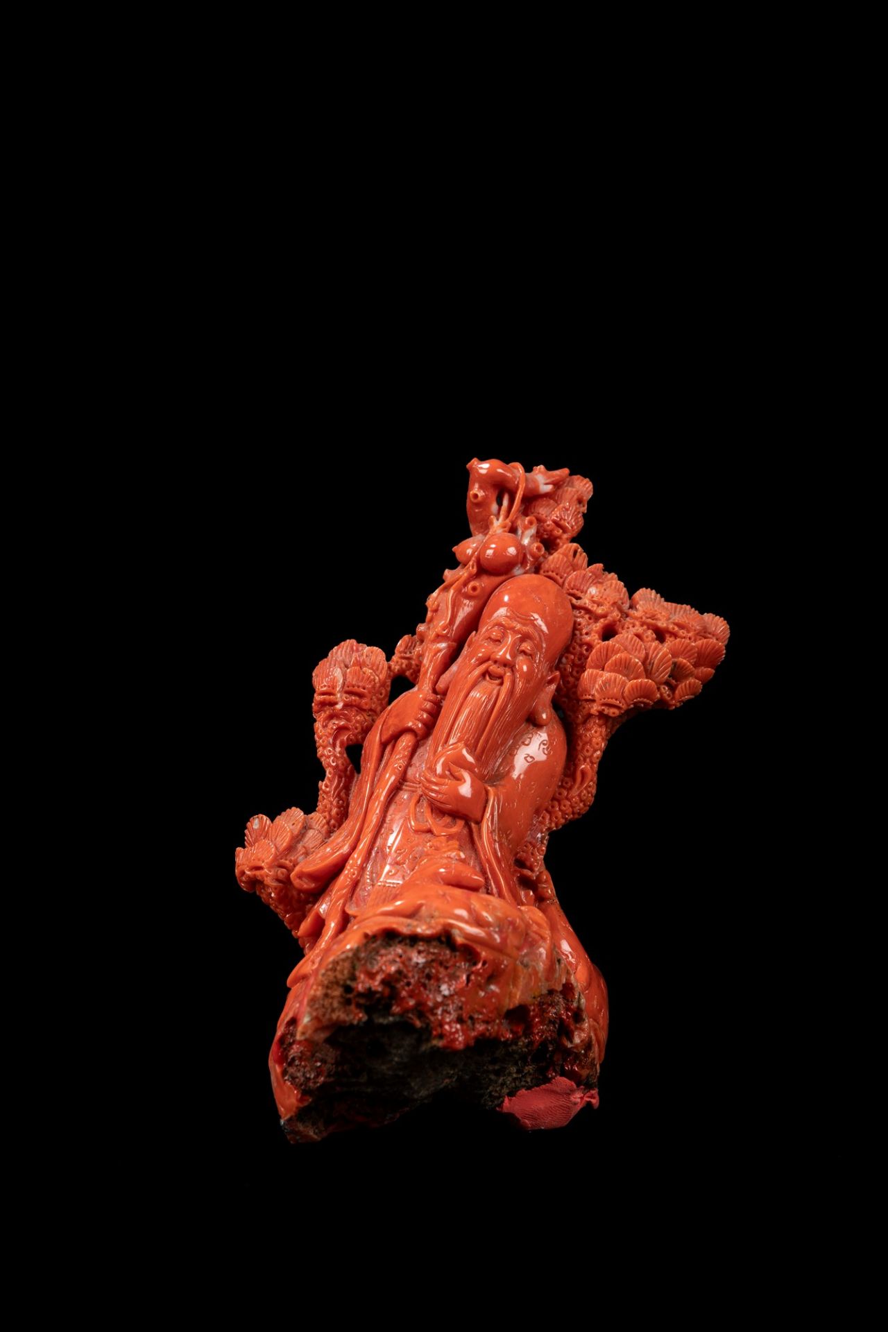 A CORAL FIGURE, China, first half 20th century