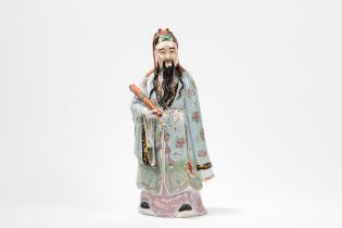 A FAMILLE ROSE PORCELAIN FIGURE OF FU XING, China, 20th century