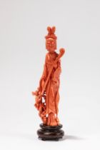 ☼A CORAL FIGURE, China, first half 20th century