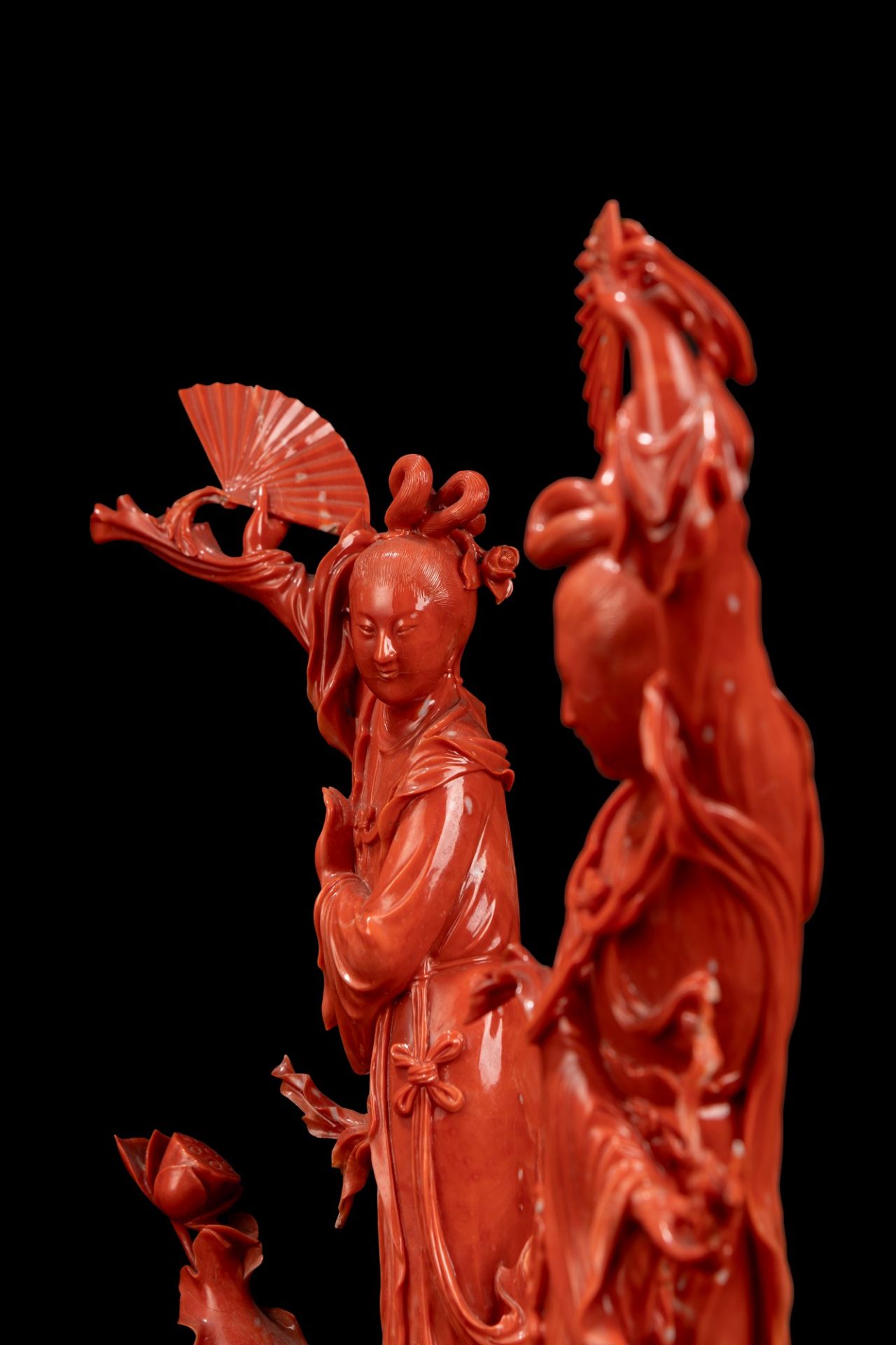 ☼A CARVED GROUP OF RED CORAL, China, Qing Dynasty, late 19th century - Image 6 of 8