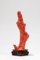 ☼A CORAL FIGURE, China, first half 20th century