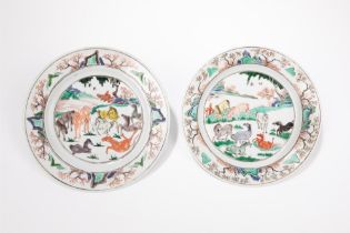 A PAIR OF FAMILLE VERTE PORCELAIN DISHES, China, Kangxi period (1661-1722)