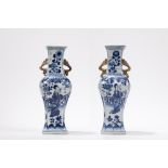 A PAIR OF BLUE AND WHITE PORCELAIN VASES, China, Kangxi period (1661-1722)