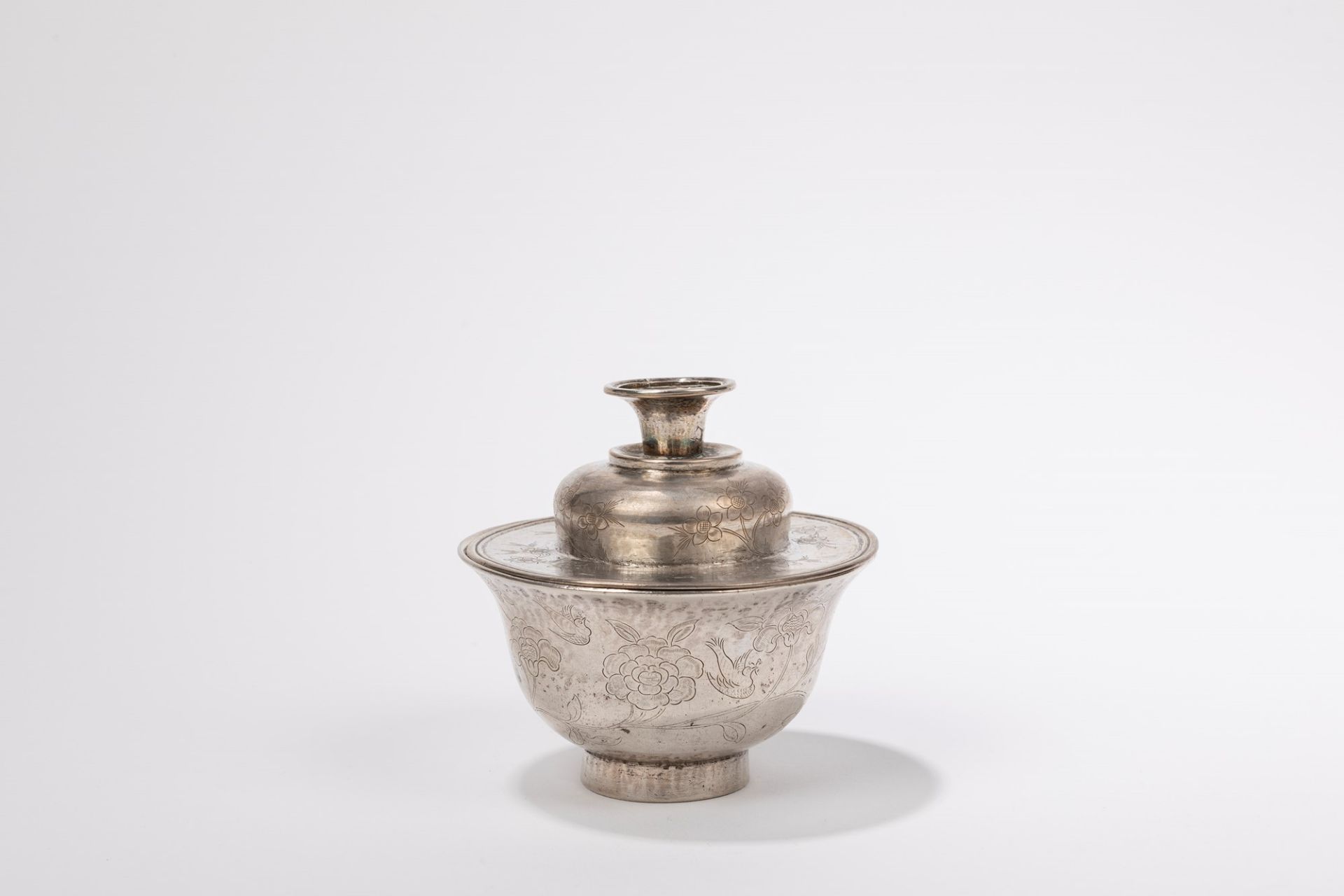 A SILVER CUP AND COVER, China, early 20th century