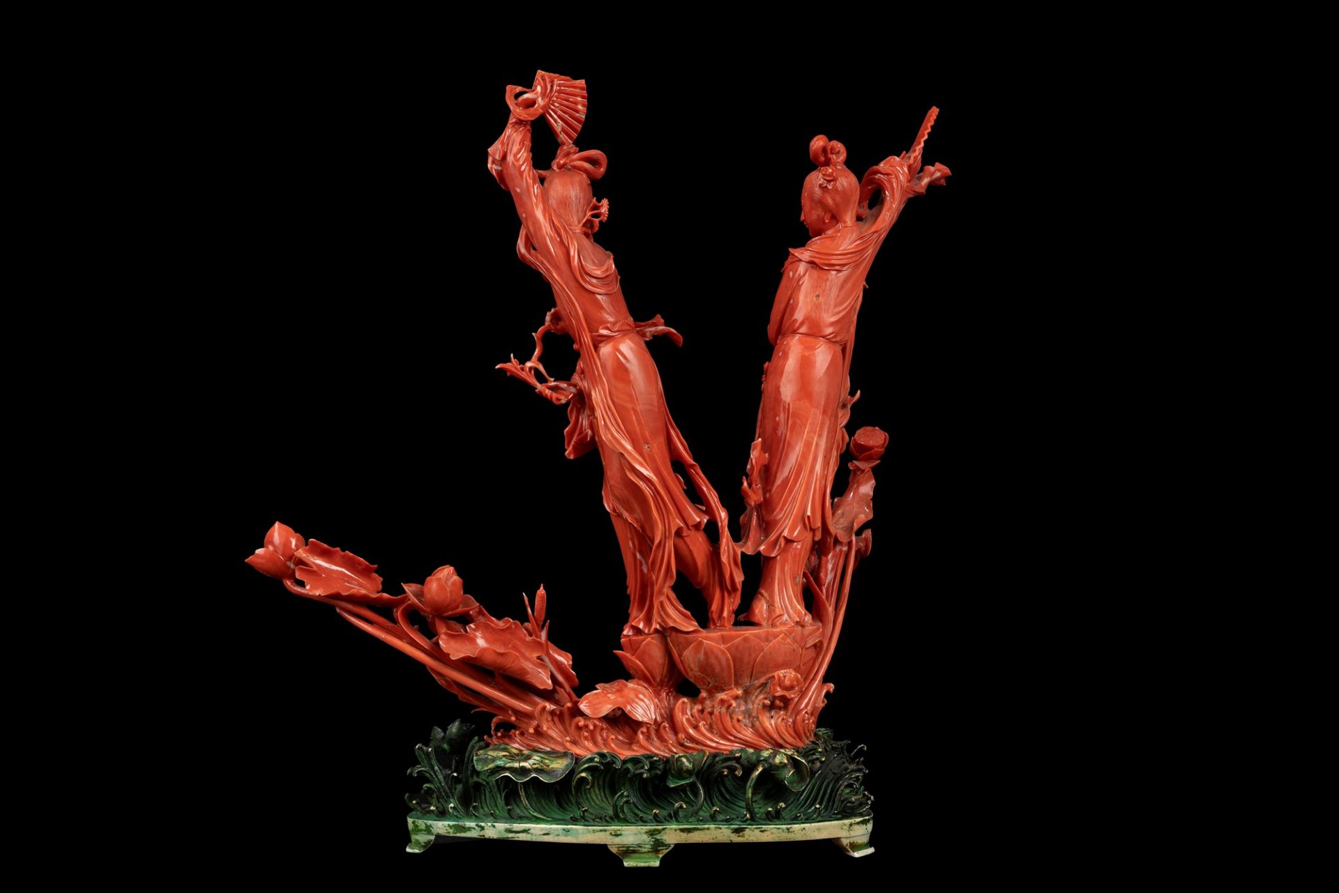 ☼A CARVED GROUP OF RED CORAL, China, Qing Dynasty, late 19th century - Image 2 of 8