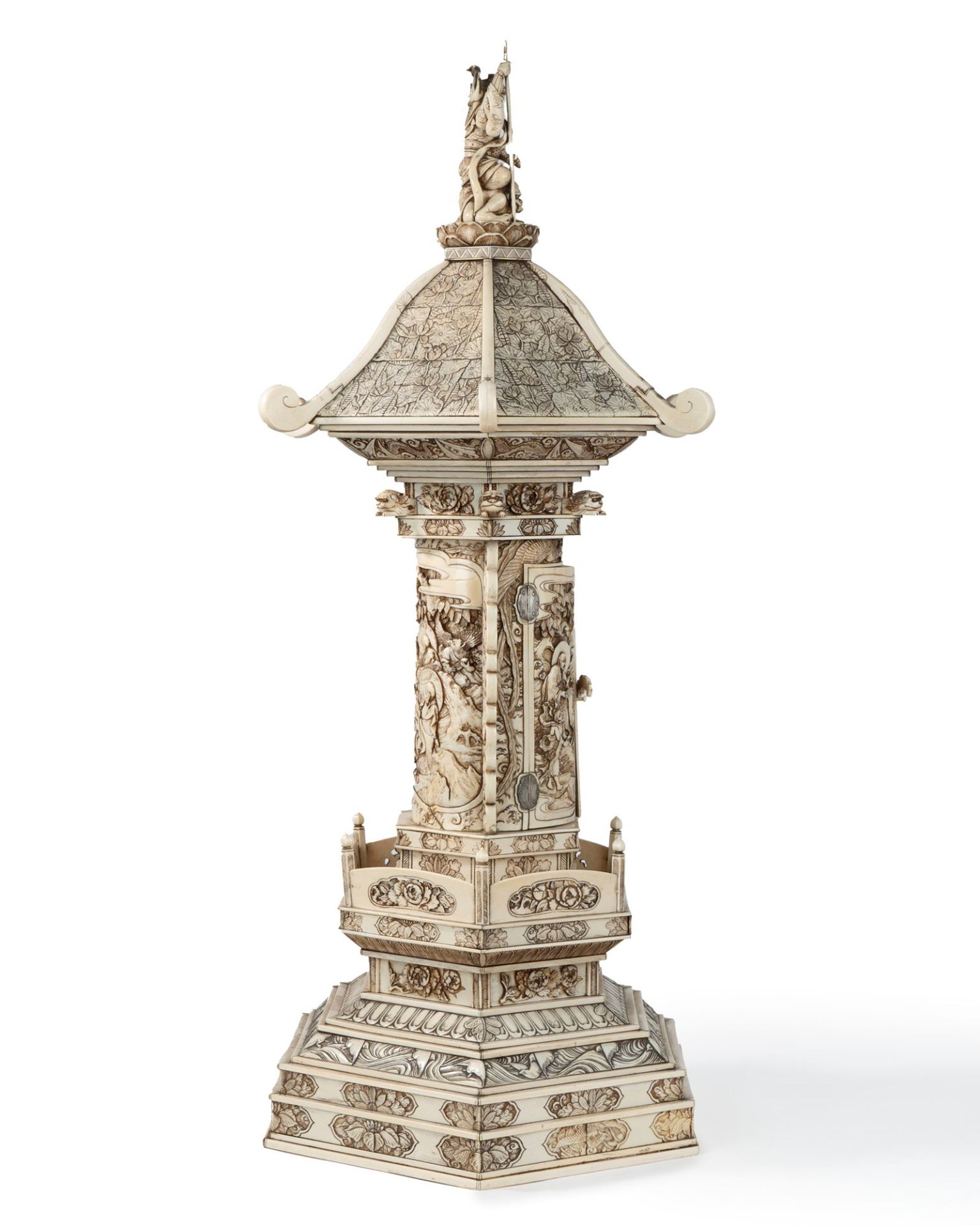 AN IMPORTANT IVORY PAGODA, Japan, Meiji period (1868-1912) - Image 7 of 9