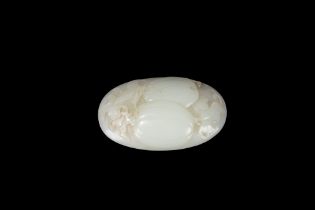 A CARVED WHITE JADE BITTER MELONS PLAQUE, China, Qing dynasty, 18th / 19th century